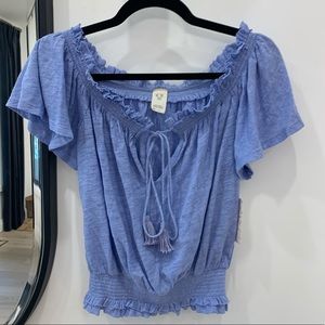 Free People Tie Front Top